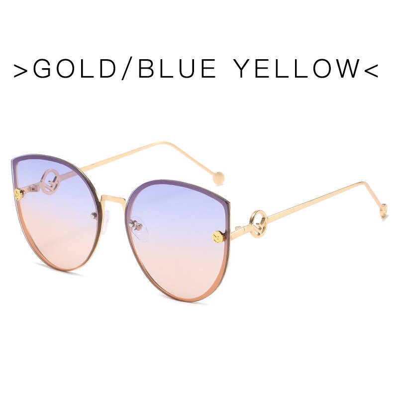 Cat Eye Sunglasses Women Retro Metal UV400