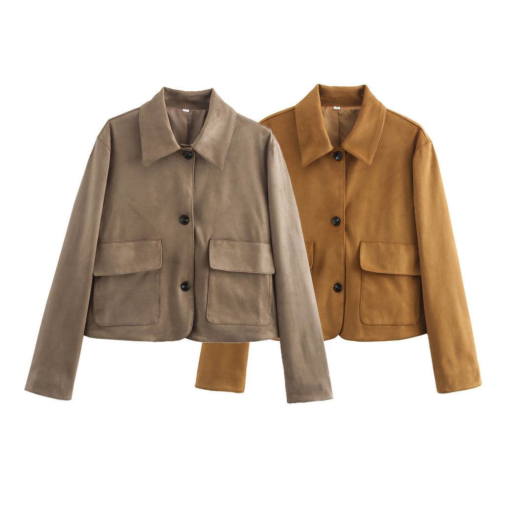 Women's Fashion Casual Suede Jacket