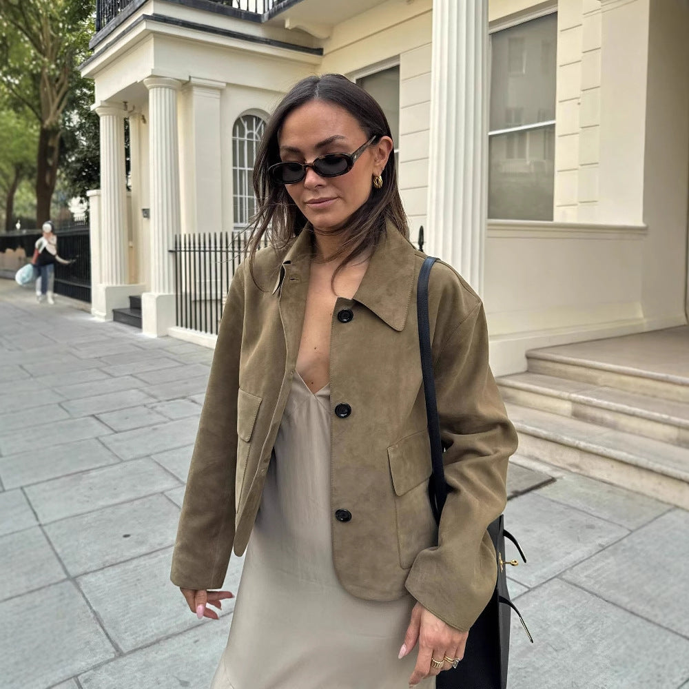 Women's Fashion Casual Suede Jacket