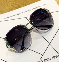 Rhinestone Oversized Sunglasses Women Diamond UV400