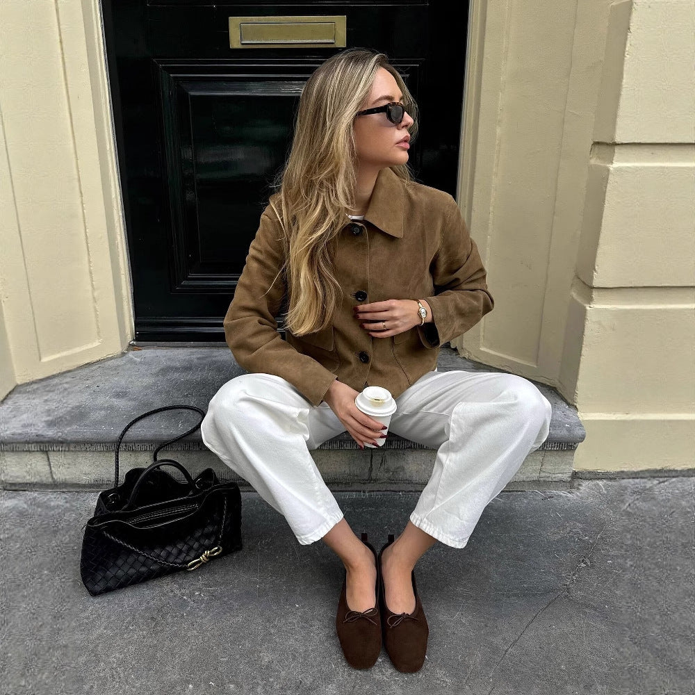 Women's Fashion Casual Suede Jacket