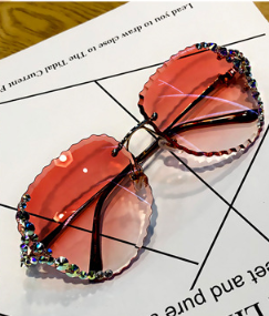 Rhinestone Oversized Sunglasses Women Diamond UV400